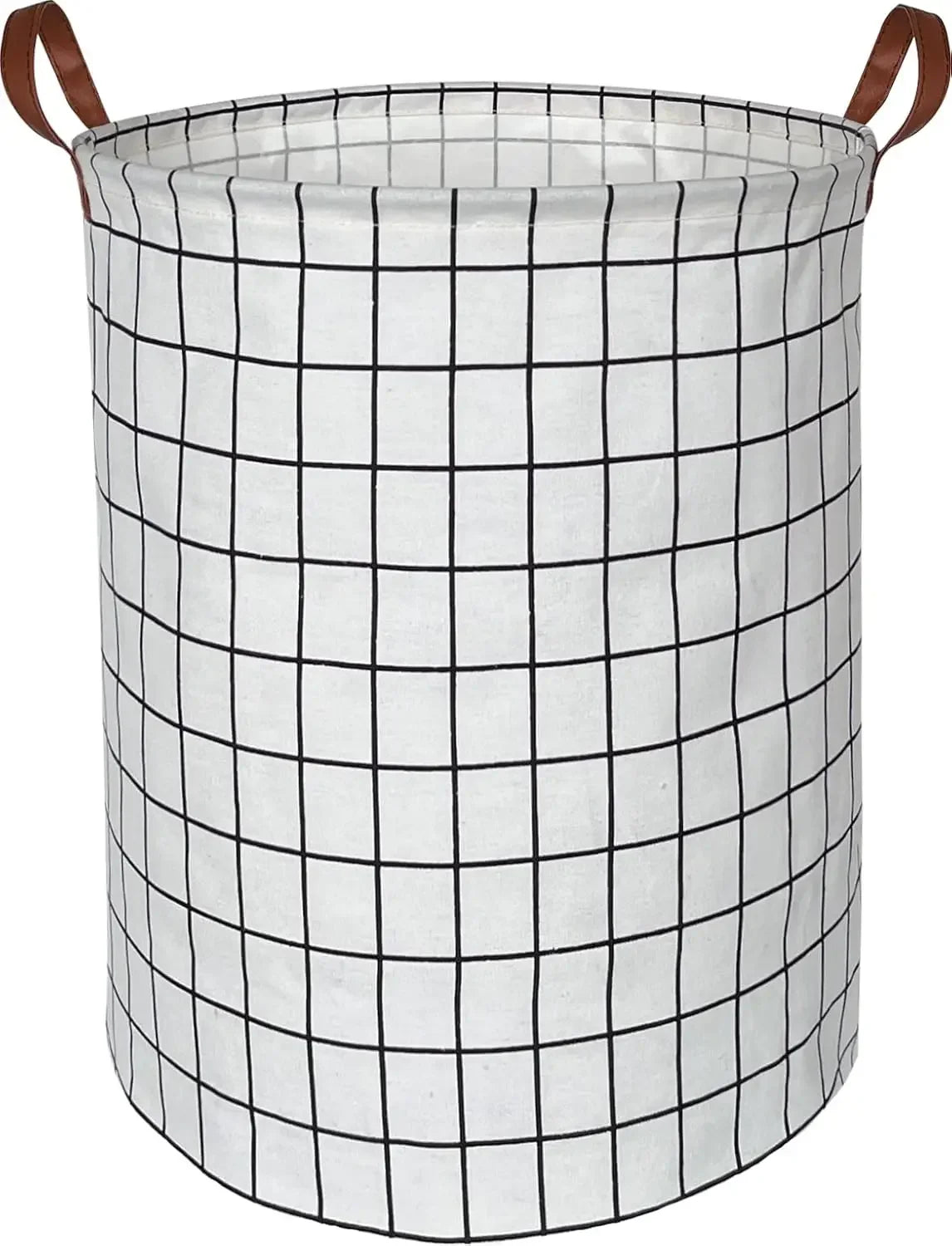 Checkered laundry basket