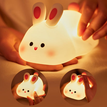 LED Night Lamp Rabbit, Touch Sensor, Silicone 