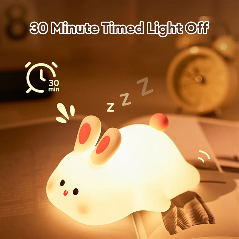 LED Night Lamp Rabbit, Touch Sensor, Silicone 