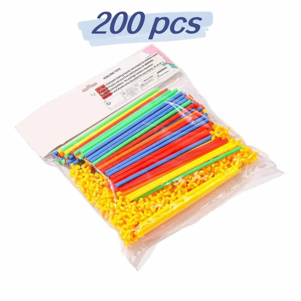 Straw construction toys