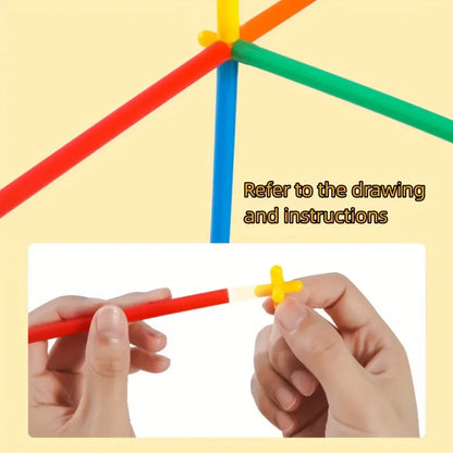 Straw construction toys